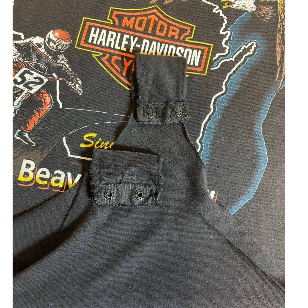Custom Vintage Harley Davidson Fringe T-shirt Bodysuit - Picture 4 of 5